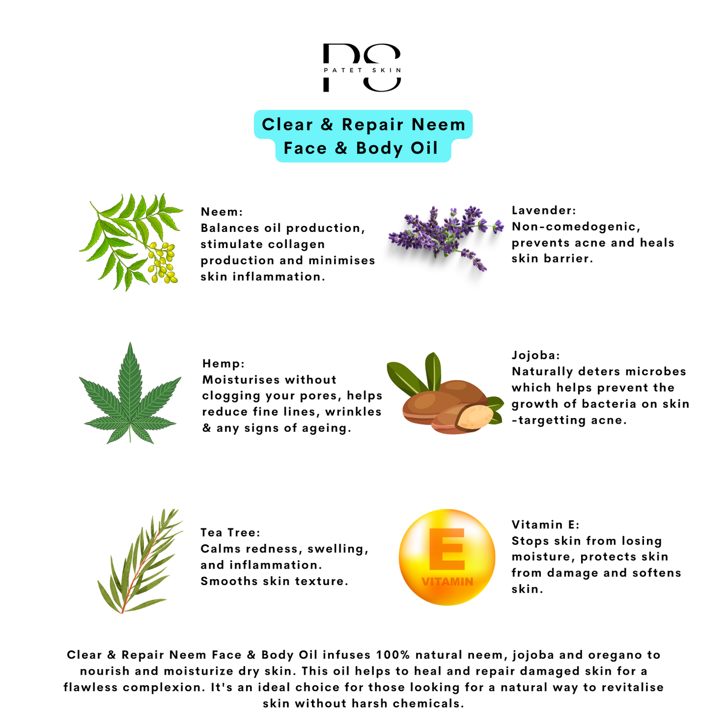 Clear & Repair Neem Face & Body Oil